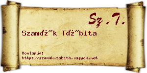 Szamák Tábita névjegykártya